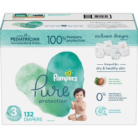 Pampers Pure Protection Diapers Size 3 132 Count Caseys Foods
