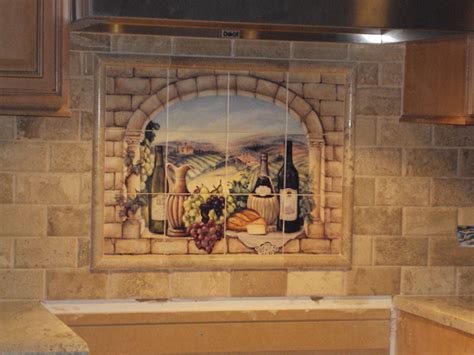 The over all size of this mural is 12 x 12. Decorative tile backsplash - Kitchen tile ideas - Tuscan Wine - Tile Mural