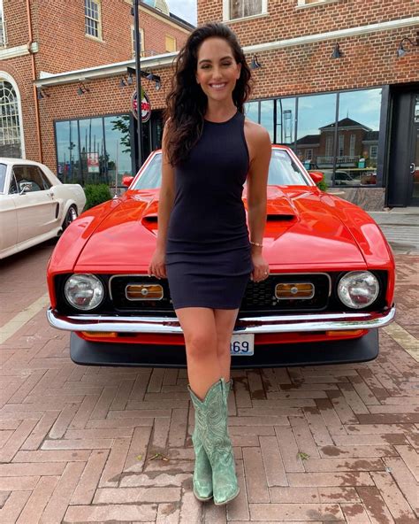 Emily Compagno Fox News Posing With Her 1972 Ford Mustang Mach 1 R