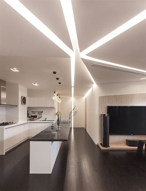 Our collection of contemporary ceiling lights offers a range of styles, from spotlight bar lighting to recessed spotlights, you'll find fittings for a number of different lighting layers. Modern Ceiling Lights Illuminating Shiny Interior ...