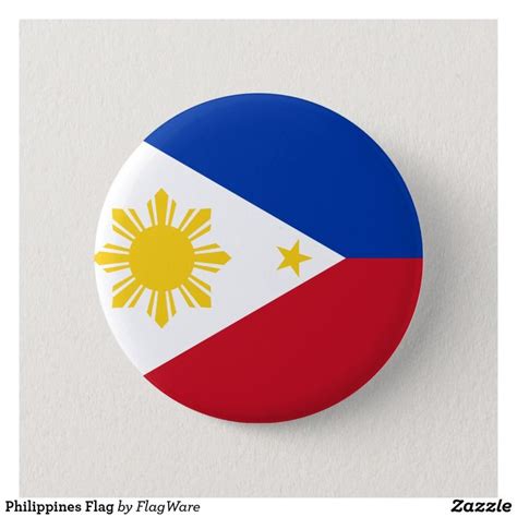 Philippines Flag Pinback Button In 2021 Philippine Flag