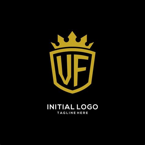 Initial Vf Logo Shield Crown Style Luxury Elegant Monogram Logo Design