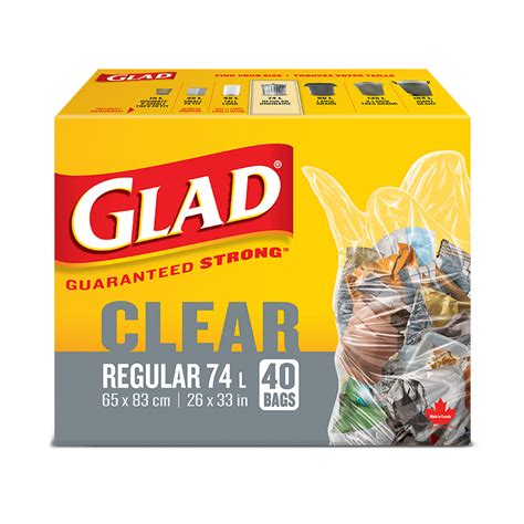 Glad Clear Garbage Bags Large 90 Litres 30 Trash Bags Glad Canada