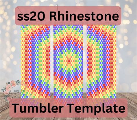 Neon Tie Dye Rhinestone Tumbler Template Ss20 Rhinestone Template