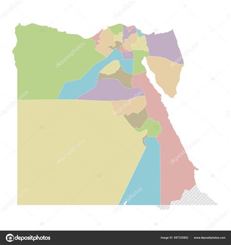 Vector Blank Map Egypt Governorates Provinces Administrative Divisions