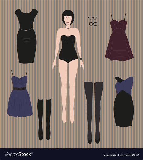 Dress Up Paper Dollvector Download A Free Preview Or High Quality