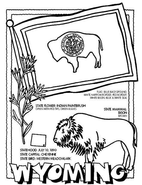 Wyoming On Flag Coloring Pages Free Coloring Pages