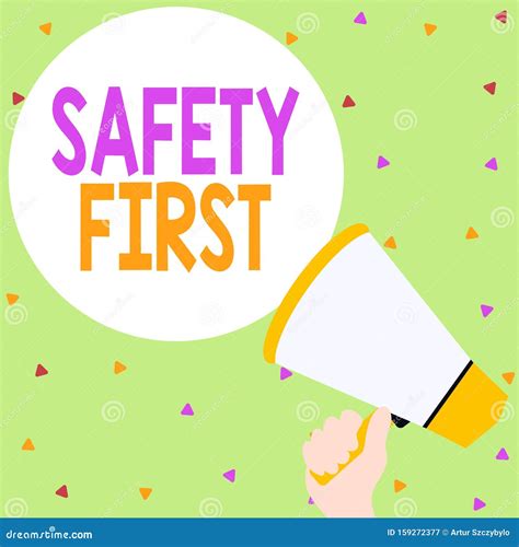 Handwriting Text Writing Safety First Concept Meaning Avoid Any
