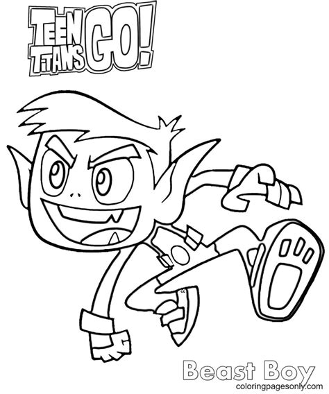 Coloriage Teen Titans Go Beast Boy Coloriages Gratuits à Imprimer