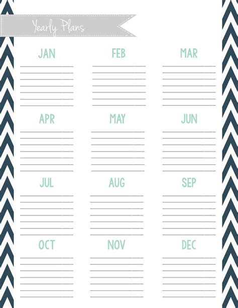 Yearly Planner Page Printable Instant By Simplelifeplanners Yearly