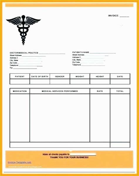 Free Medical Receipt Template Download Invoice Template Ideas