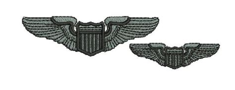 Needleup Pilot Wings Embroidery Design Etsy
