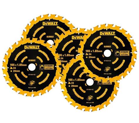 Dewalt Dt10624 Qz Extreme Cordless Framing Saw Blade 5 Pack 165mm X 20mm X 24t