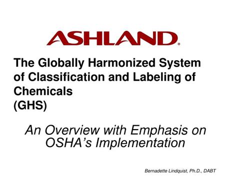 Ppt The Globally Harmonized System Of Classification And Labeling Of