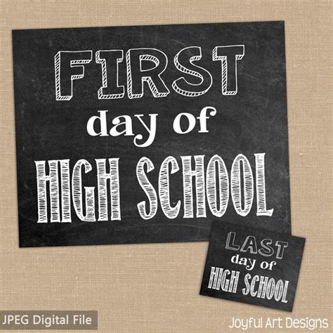 5 Best Images Of High School Free Printables First Day Of High School