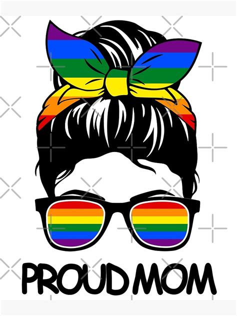 proud lgbt mom messy bun lgbtq gay pride mother poster for sale by pixeljamz redbubble