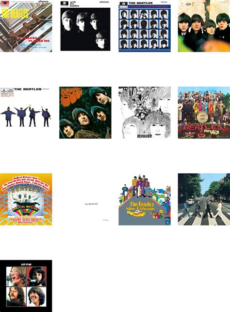 Design Context The Beatles Uk Released Studio Albums Chronological Order