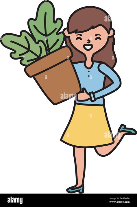 Avatar Woman With Plant Design Girl Female Person People Human And