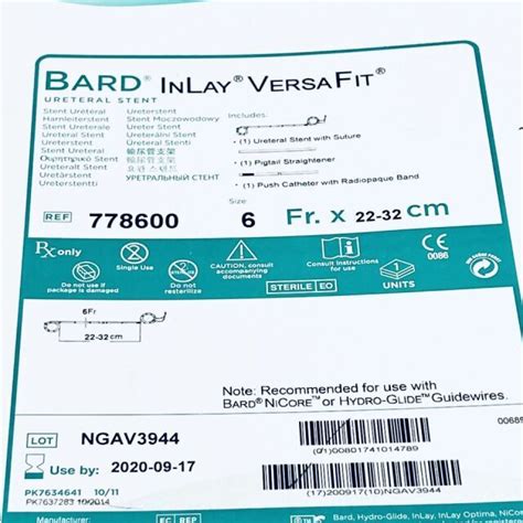 New Bard Ref 778600 Inlay Versafit Ureteral Stent Disposables General