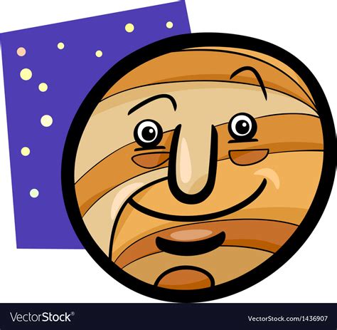 Funny Jupiter Planet Cartoon Royalty Free Vector Image