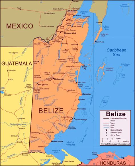 4 Free Printable Labeled And Blank Map Of Belize Pdf World Map With