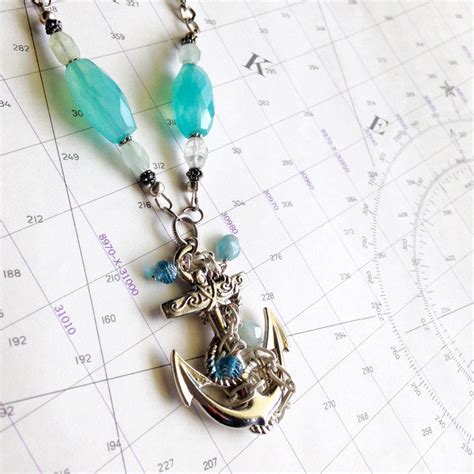 Ocean Blue Anchor Necklace