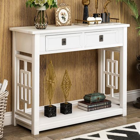 Entryway Table With Storage Drawer Btmway Farmhouse Narrow Console