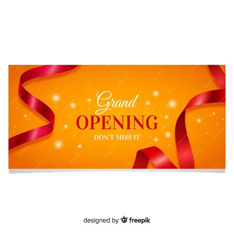 Free Vector Opening Soon Banner In Realistic Style