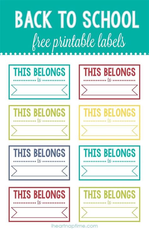 Back To School Printable Labels The Inspiration Board Labels