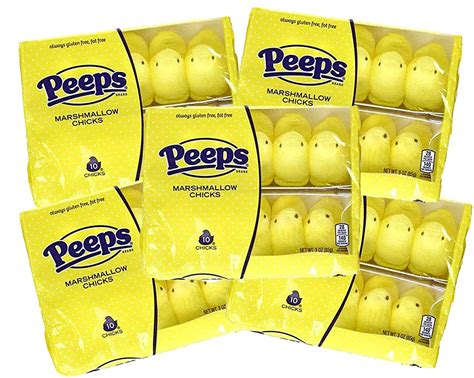 Peeps Marshmallow Yellow Chicks 10 Count Package 5 Pack 50 Chicks