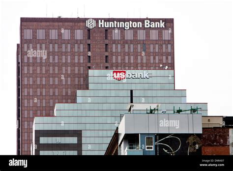 Huntington Bank And Us Bank Buildings In Columbus Ohio Usa Stock