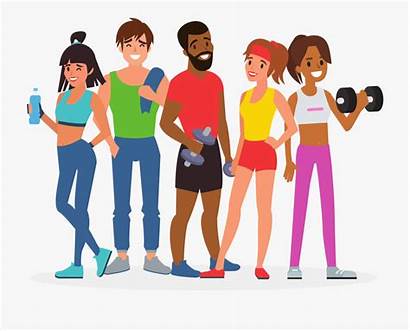 Fitness Clipart Cartoon Gym Transparent Training Exercise