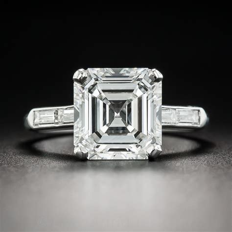 330 Carat Asscher Cut Diamond Ring Gia H Vvs1 Antique And Vintage Engagement Rings