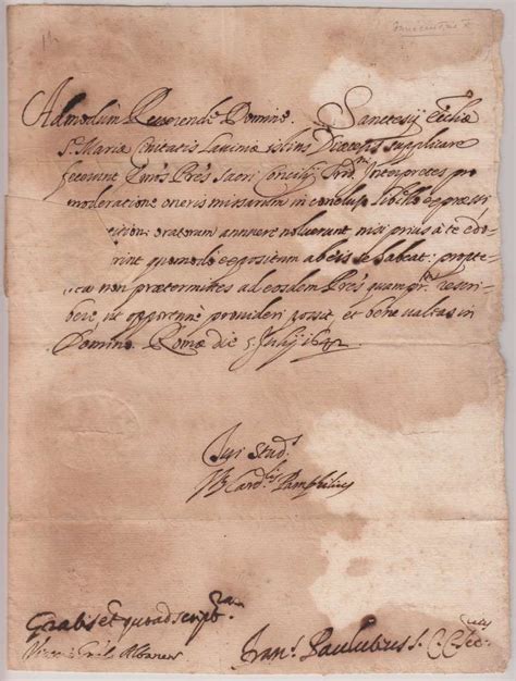 Document From Pope Innocent X Signed As Cardinal In 1642 Papal Artifacts