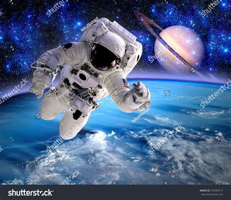 Astronaut Spaceman Cosmonaut Suit Space Saturn Planet Elements Of This