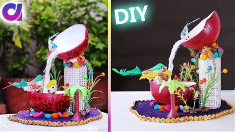 How To Make Waterfall Showpiece Waste Coconut Shell Best Out Of Waste