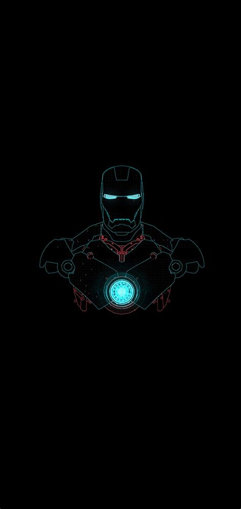Iron Man Neon AMOLED 2280 X 1080 Latar Belakang AMOLED Manusia