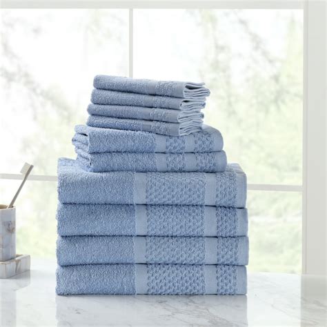 Mainstays Value 10 Piece Cotton Towel Set With Upgraded Softness