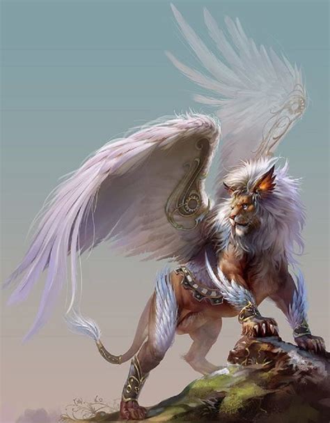 Winged Lion By Yu Cheng Hong Mythical Creatures Fantasy Art