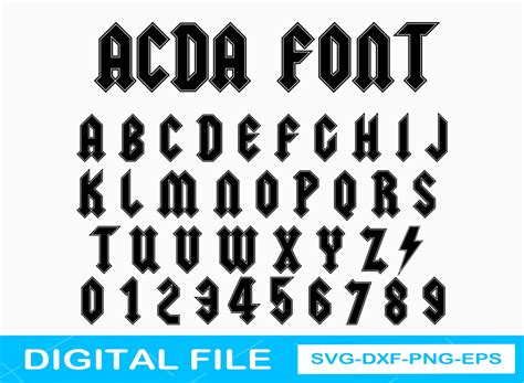 Acdc Alphabet Svgventage Hard Rock Alphabet Svg Vector Rock Etsy