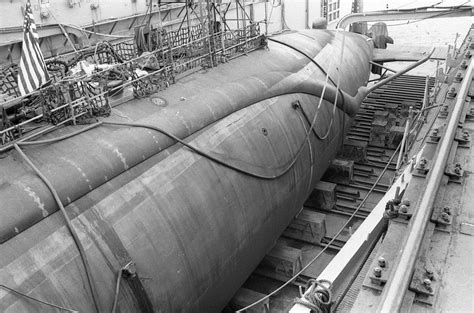 Thresherpermit Class Ssn In A Drydock Note The Fairing For The Towed