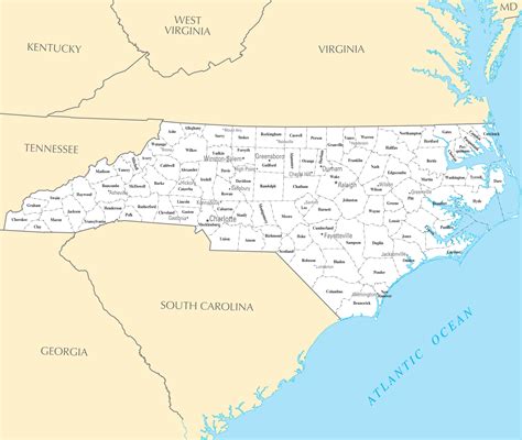 North Carolina Cities And Towns •