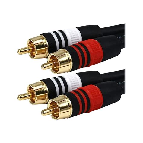 Monoprice Premium Two Channel Audio Cable 35 Feet Black 2 Rca