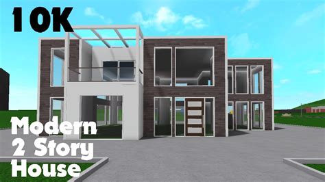 Bloxburg Modern 2 Story House Exterior 10k Youtube