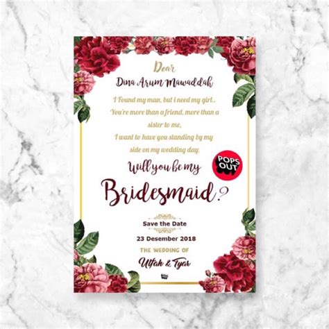 Kartu Bridesmaid Card Bridesmaid Tulisan Only Custom Shopee Indonesia