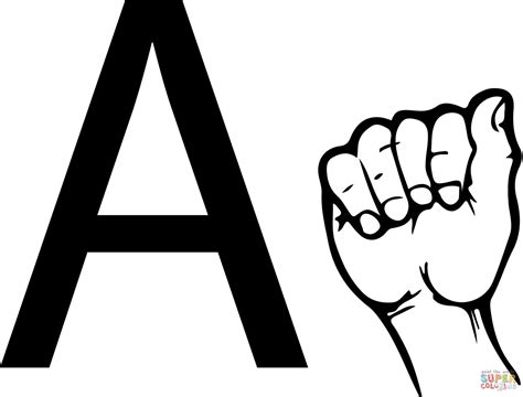 Asl Sign Language Letter A Coloring Page Free Printable Coloring Pages