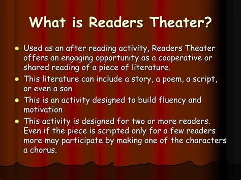 Ppt Readers Theater Powerpoint Presentation Free Download Id5260743