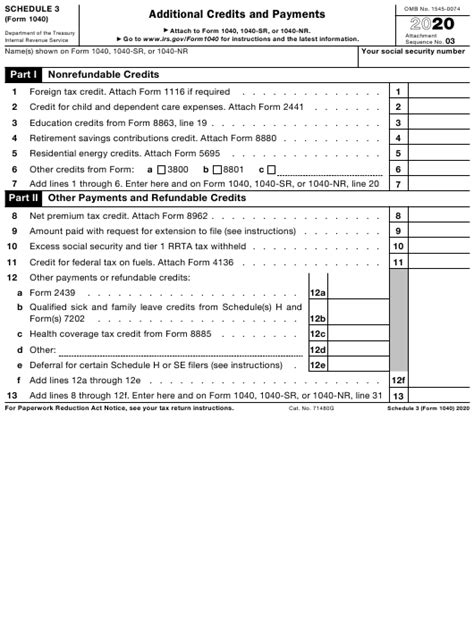 Irs Form 1040 Schedule 3 Download Fillable Pdf Or Fill Online