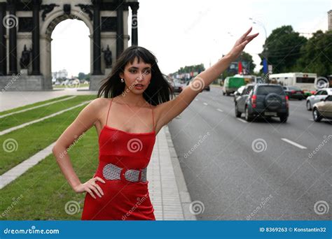 Hitch Hiker Stock Image Image Of Suitcase Person Hiker 8369263