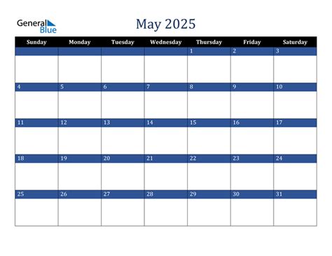 May 2025 Calendar Pdf Word Excel